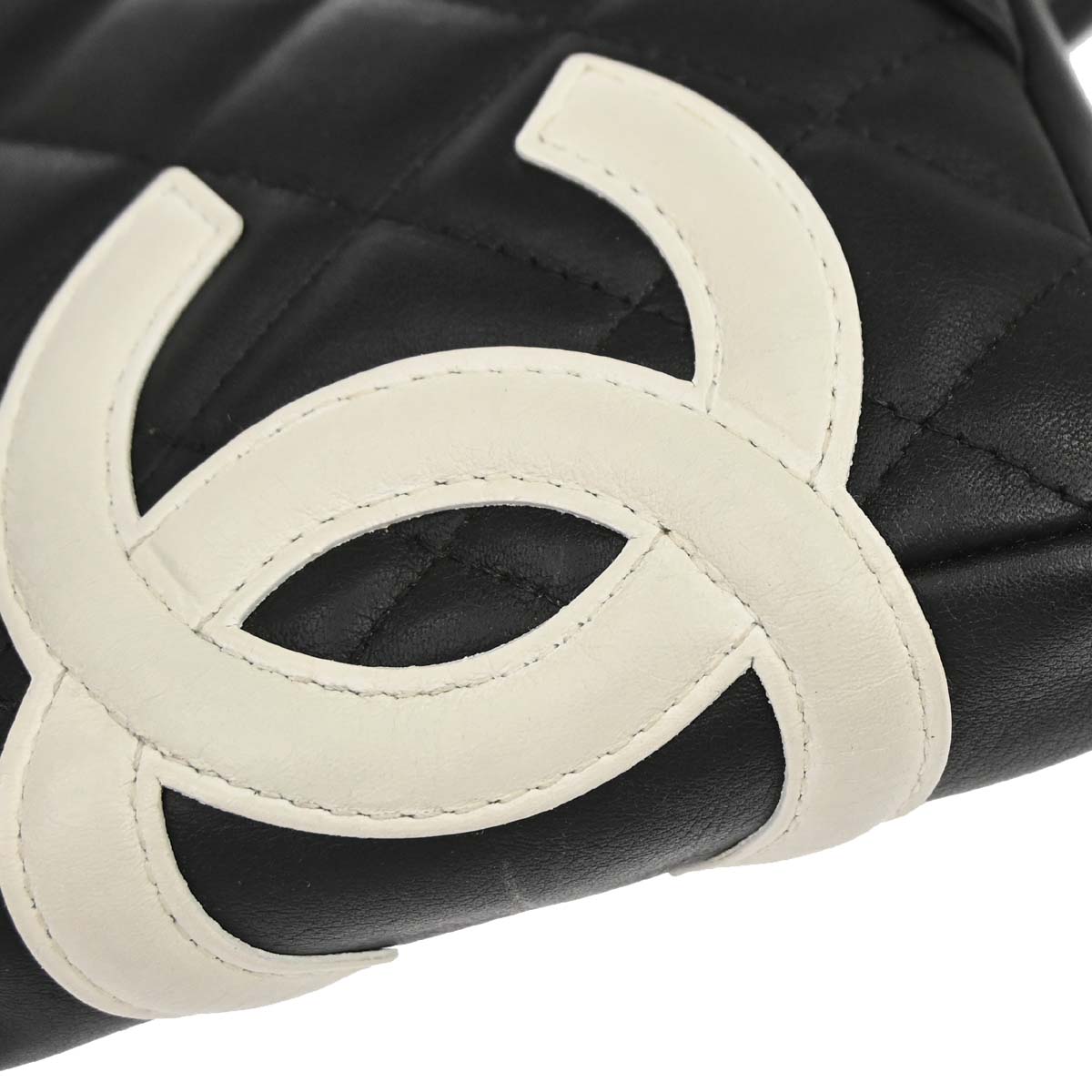 Chanel 2003-2004 Black Calfskin Cambon Ligne Shoulder Bag