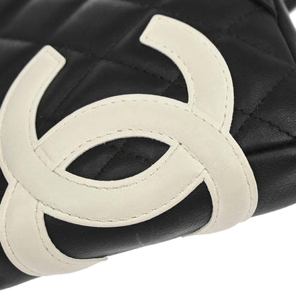 Chanel 2003-2004 Black Calfskin Cambon Ligne Shoulder Bag