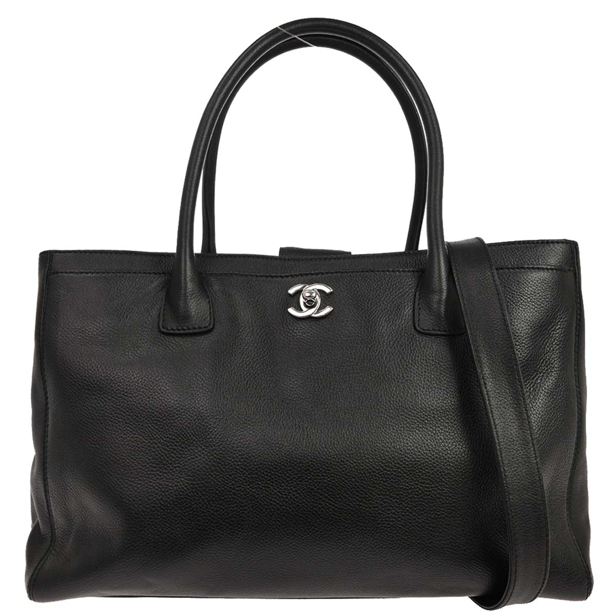 Chanel 2008-2009 Black Calfskin Executive Cerf 2way Shoulder Tote Bag