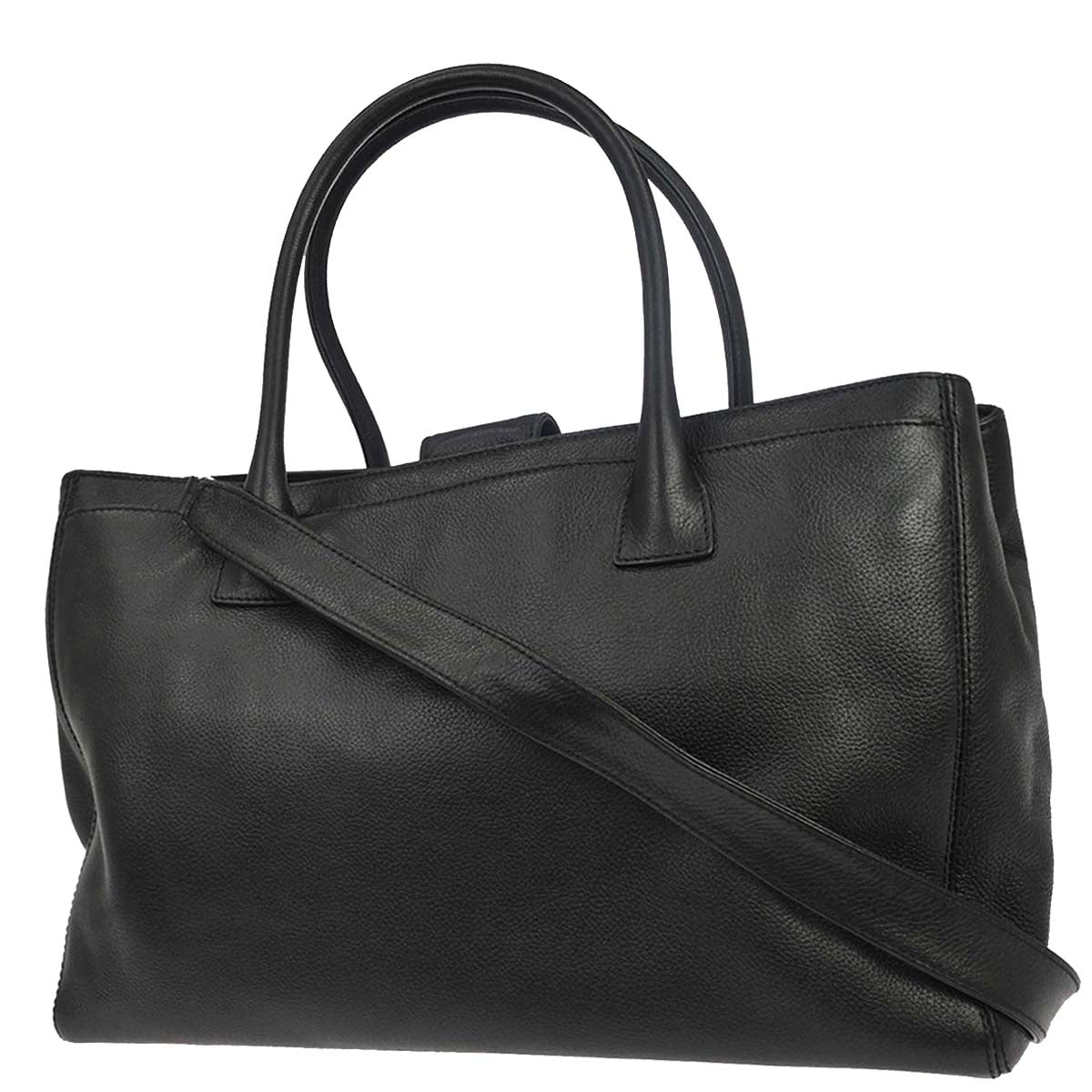 Chanel 2008-2009 Black Calfskin Executive Cerf 2way Shoulder Tote Bag
