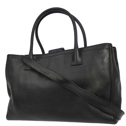 Chanel 2008-2009 Black Calfskin Executive Cerf 2way Shoulder Tote Bag