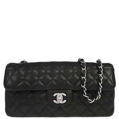Chanel 2009-2010 Black Caviar Skin East West Shoulder Bag