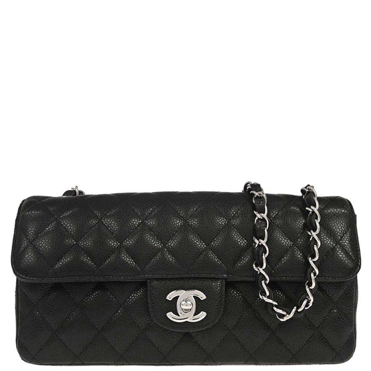 Chanel 2009-2010 Black Caviar Skin East West Shoulder Bag