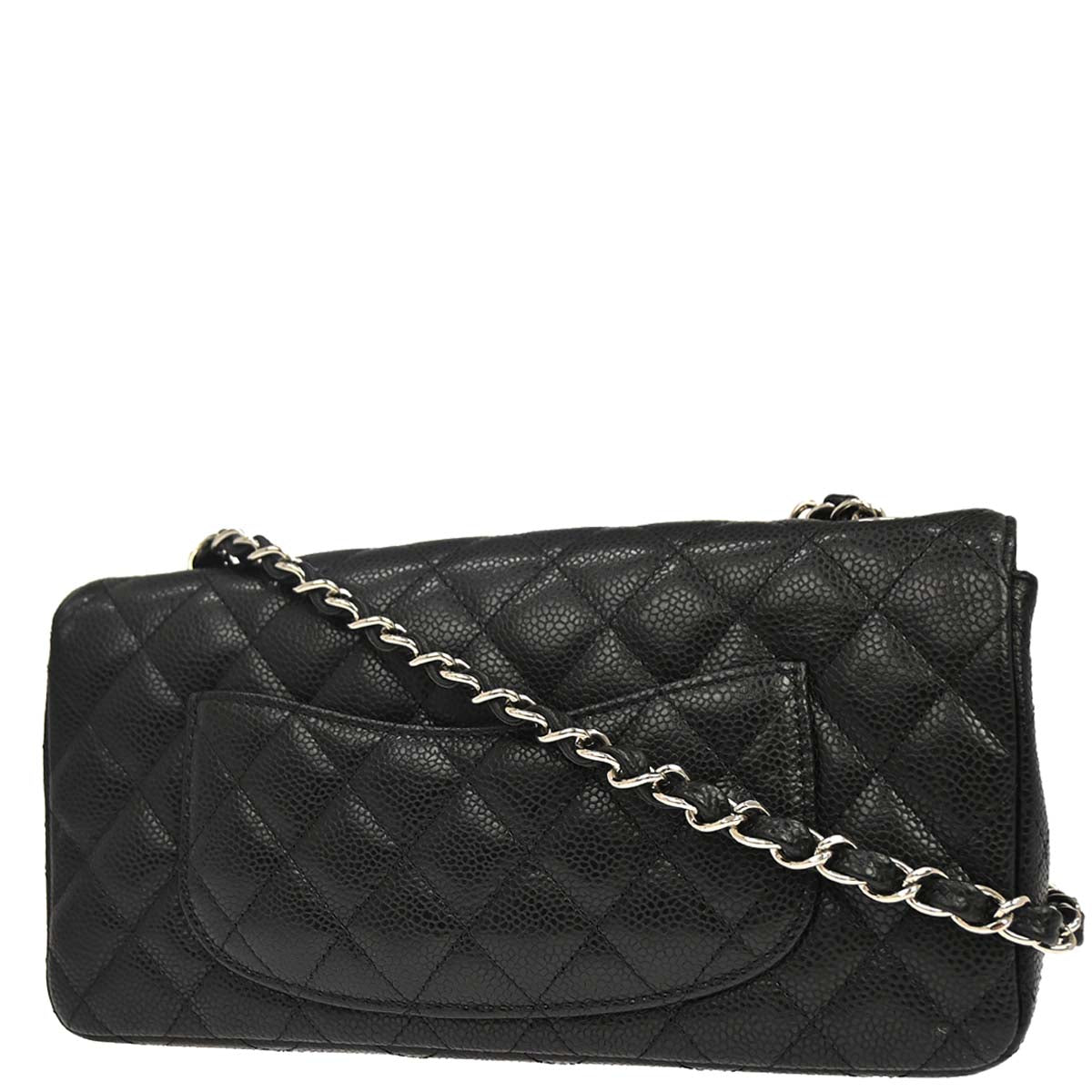 Chanel 2009-2010 Black Caviar Skin East West Shoulder Bag