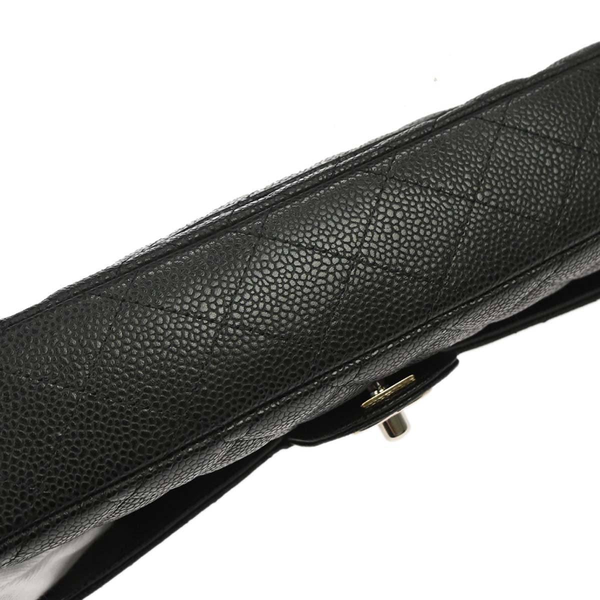 Chanel 2009-2010 Black Caviar Skin East West Shoulder Bag