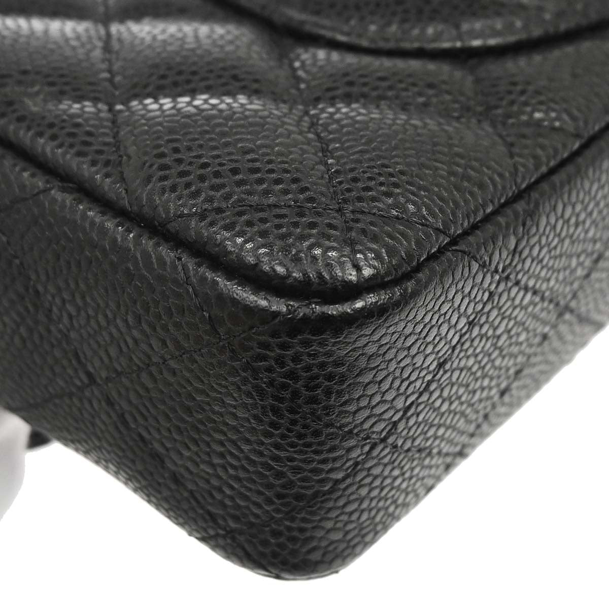 Chanel 2009-2010 Black Caviar Skin East West Shoulder Bag
