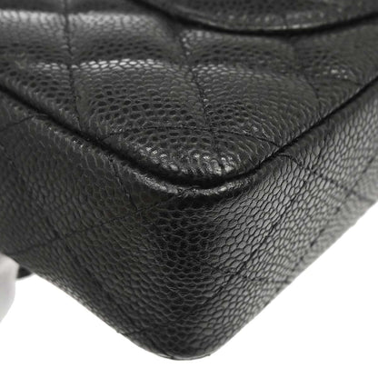 Chanel 2009-2010 Black Caviar Skin East West Shoulder Bag