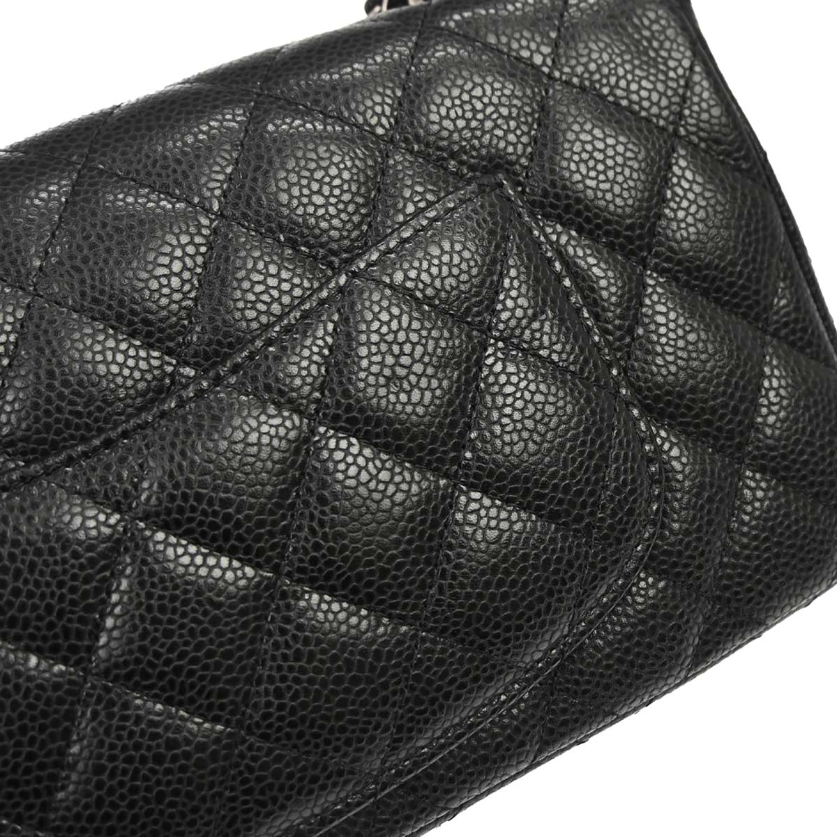 Chanel 2009-2010 Black Caviar Skin East West Shoulder Bag