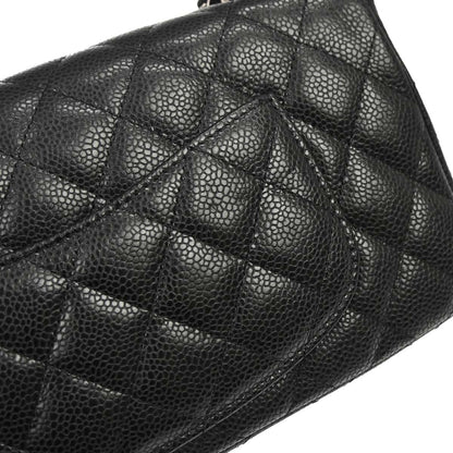 Chanel 2009-2010 Black Caviar Skin East West Shoulder Bag