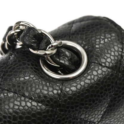 Chanel 2009-2010 Black Caviar Skin East West Shoulder Bag