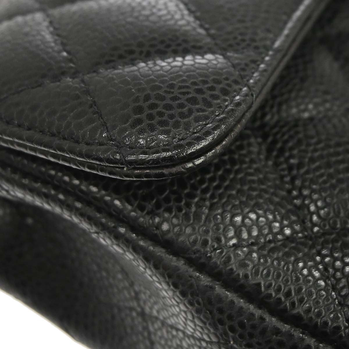 Chanel 2009-2010 Black Caviar Skin East West Shoulder Bag
