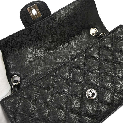 Chanel 2009-2010 Black Caviar Skin East West Shoulder Bag