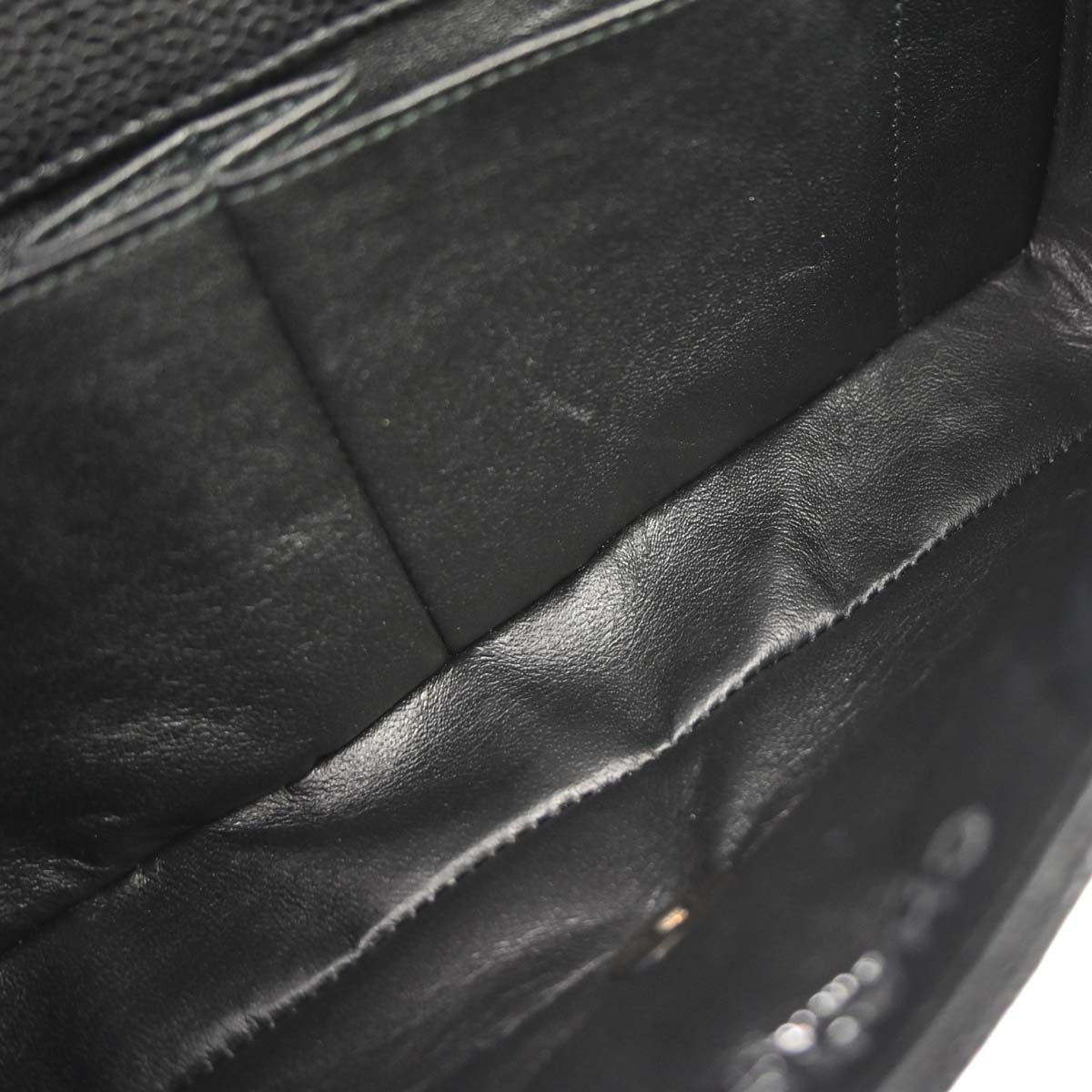 Chanel 2009-2010 Black Caviar Skin East West Shoulder Bag