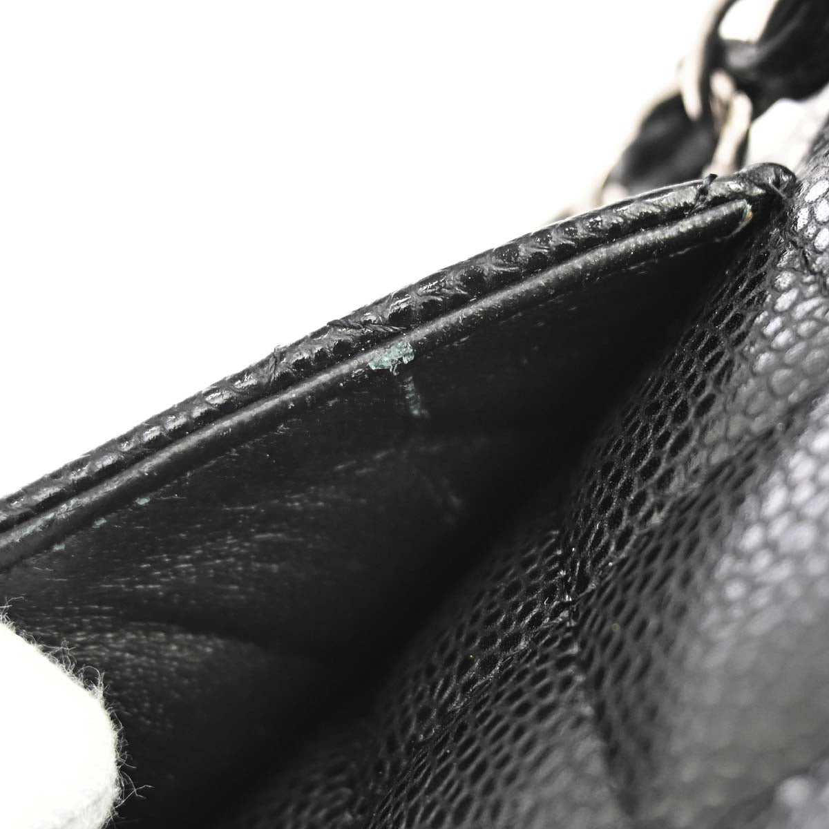 Chanel 2009-2010 Black Caviar Skin East West Shoulder Bag