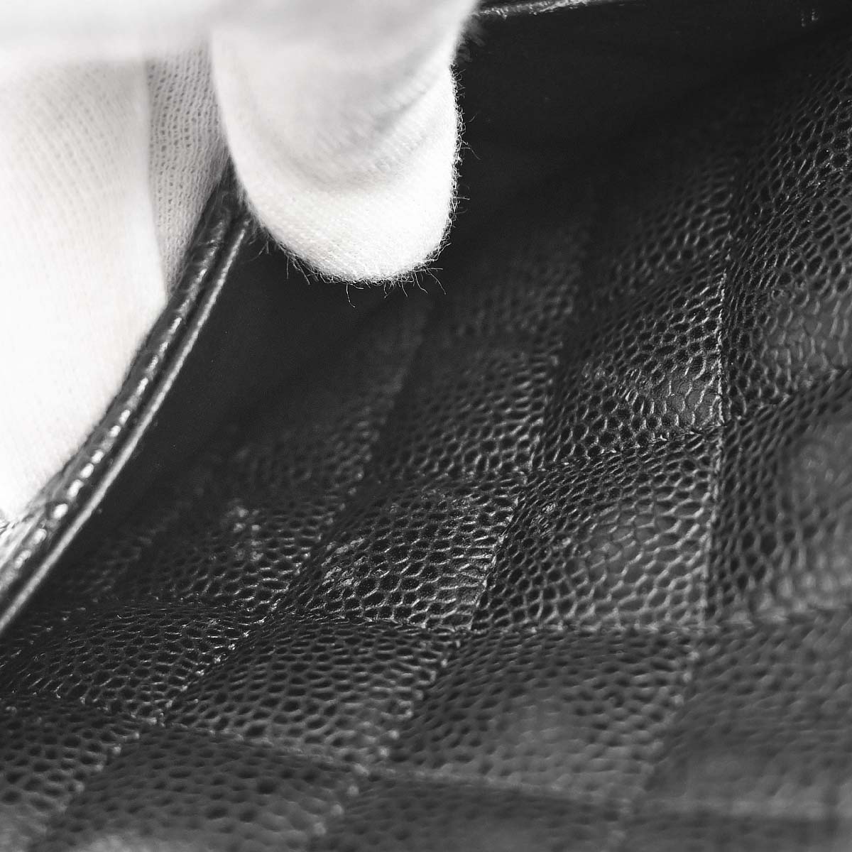 Chanel 2009-2010 Black Caviar Skin East West Shoulder Bag