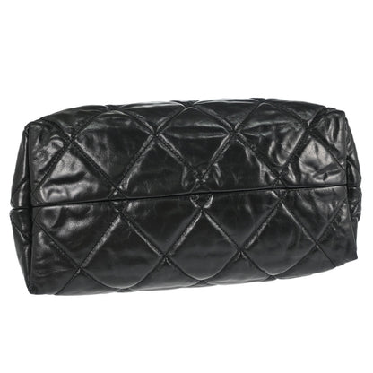 Chanel 2008-2009 Black Calfskin Tweed Portobello 2way Shoulder Handbag