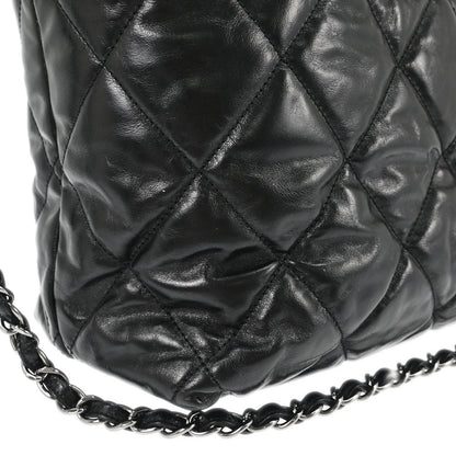 Chanel 2008-2009 Black Calfskin Tweed Portobello 2way Shoulder Handbag