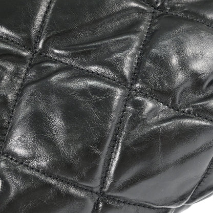 Chanel 2008-2009 Black Calfskin Tweed Portobello 2way Shoulder Handbag