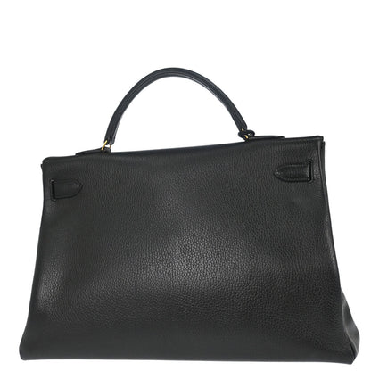 Hermes Black Ardennes Kelly 40 Retourne Handbag