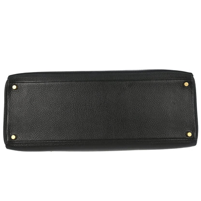 Hermes Black Ardennes Kelly 40 Retourne Handbag