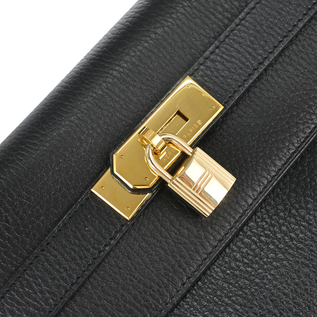 Hermes Black Ardennes Kelly 40 Retourne Handbag