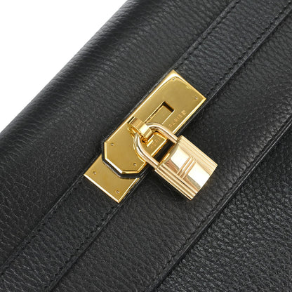 Hermes Black Ardennes Kelly 40 Retourne Handbag