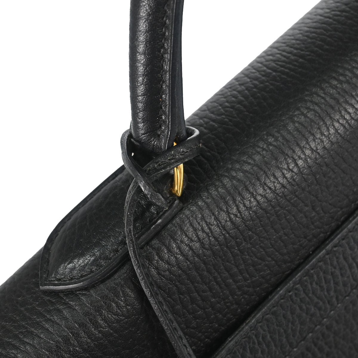Hermes Black Ardennes Kelly 40 Retourne Handbag