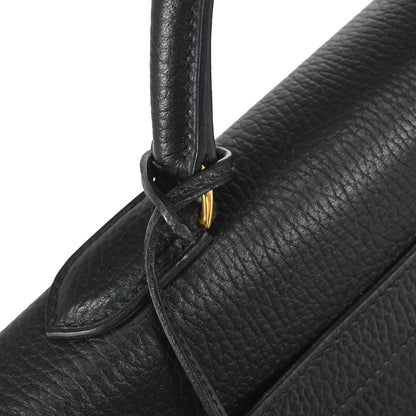 Hermes Black Ardennes Kelly 40 Retourne Handbag
