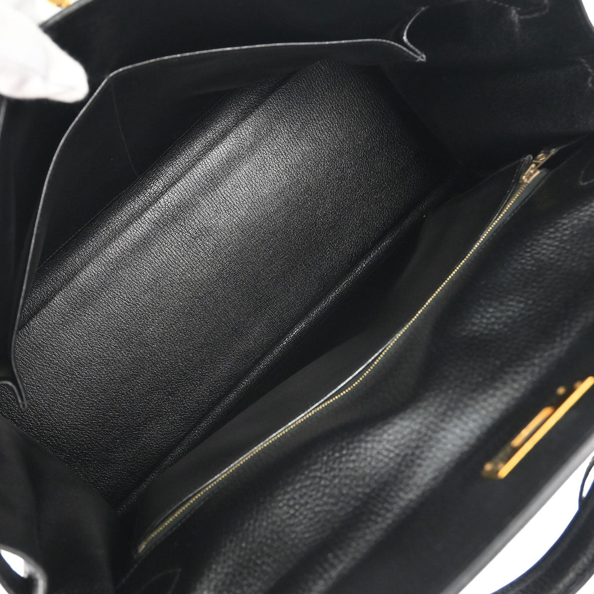 Hermes Black Ardennes Kelly 40 Retourne Handbag