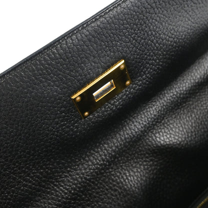 Hermes Black Ardennes Kelly 40 Retourne Handbag