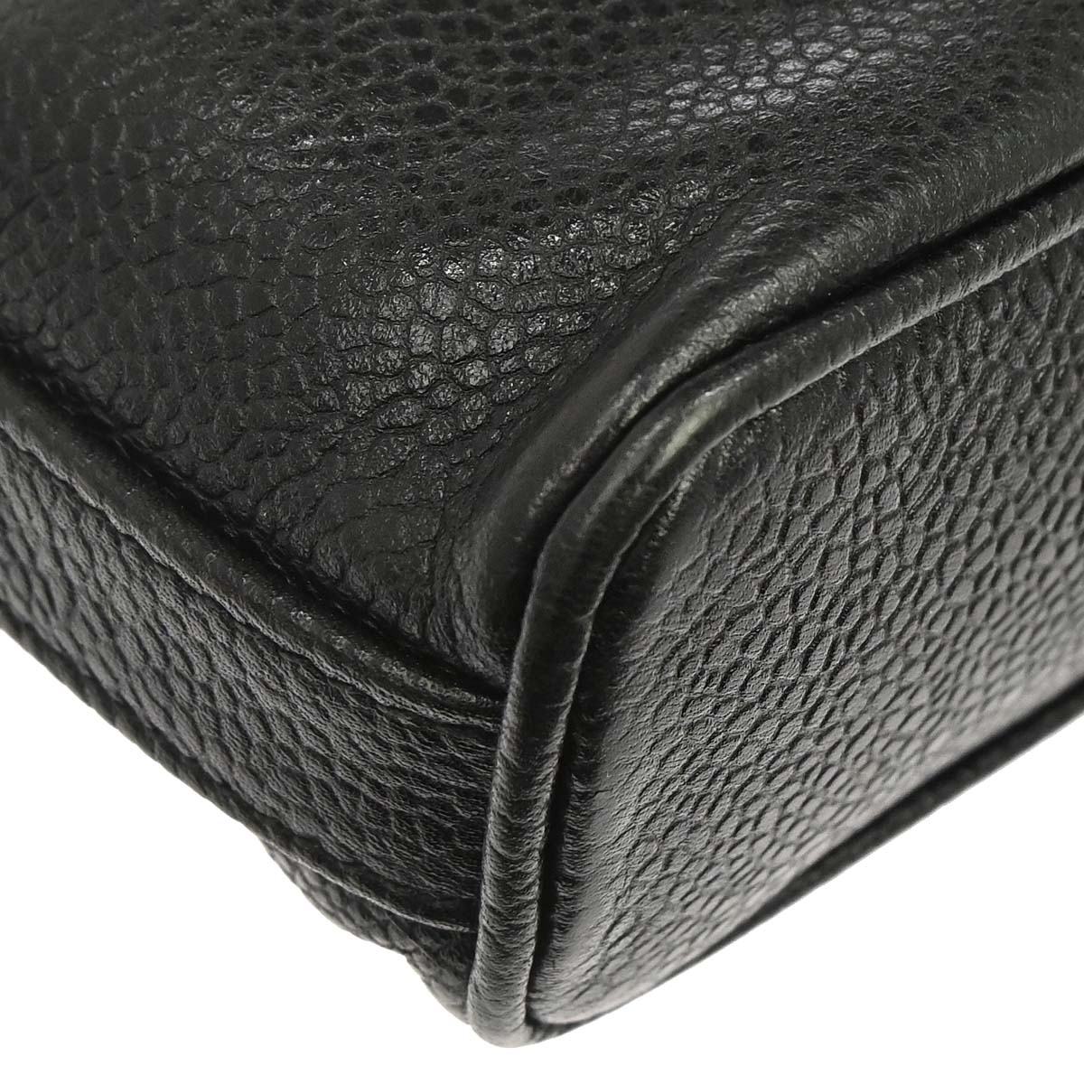 Chanel 1994-1996 Black Caviar Skin Drawstring Shoulder Bag