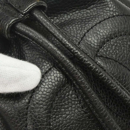 Chanel 1994-1996 Black Caviar Skin Drawstring Shoulder Bag
