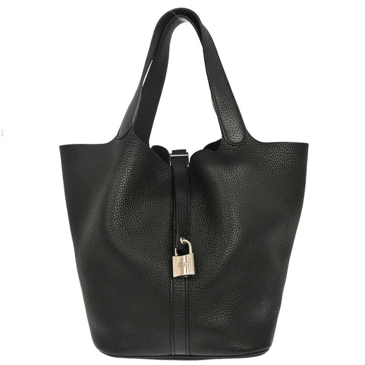 Hermes Black Taurillon Clemence Picotin Lock 26 GM Handbag