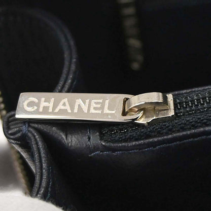 Chanel 2019 Navy Caviar Skin CC Filigree 2way Shoulder Vanity Handbag