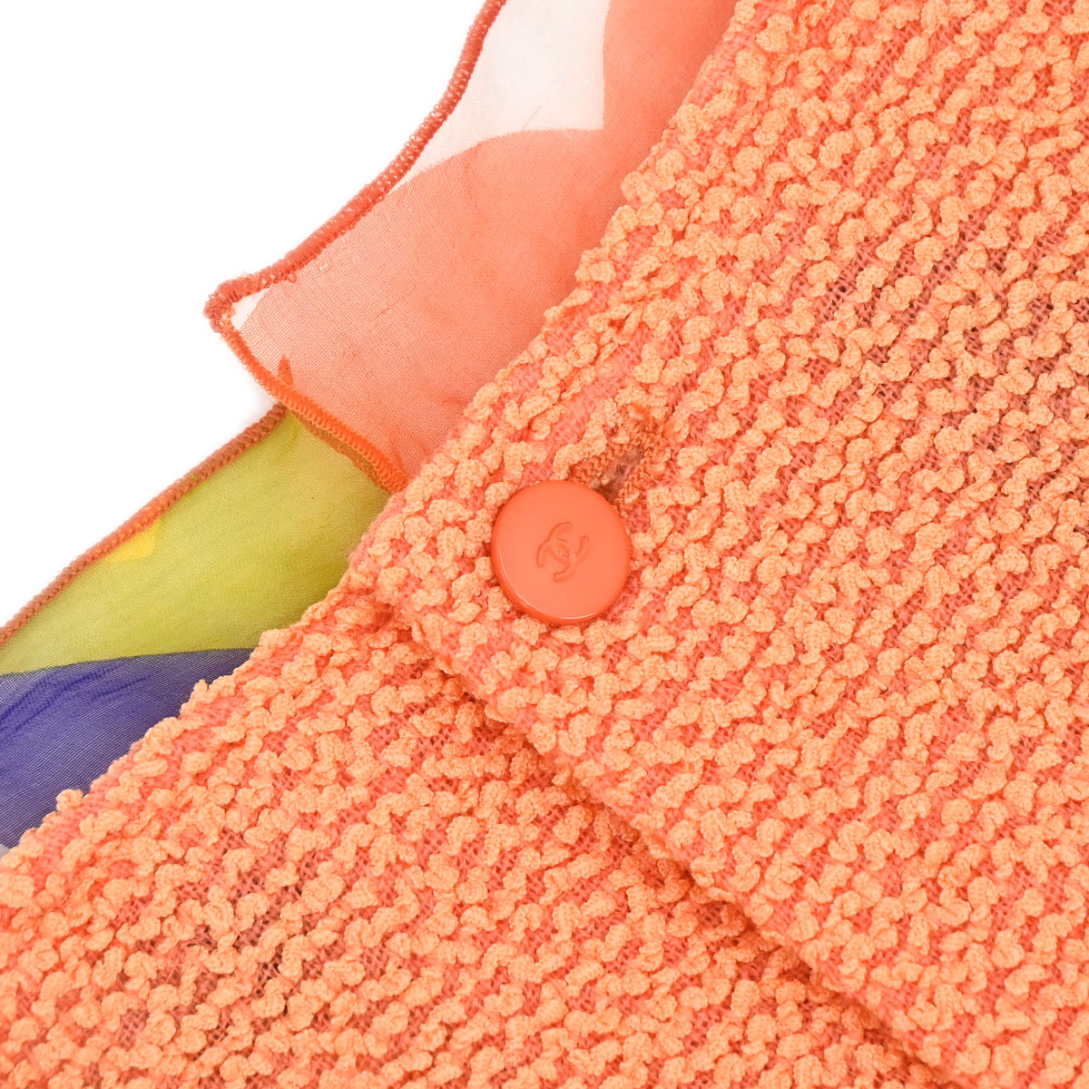 Chanel 2000 Tweed Silk Tank Top Orange #40