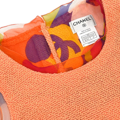 Chanel 2000 Tweed Silk Tank Top Orange #40