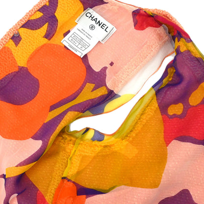 Chanel 2000 Tweed Silk Tank Top Orange #40