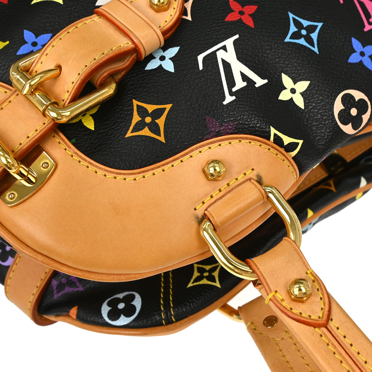 Louis Vuitton 2011 Black Monogram Multicolor Claudia Handbag M40194