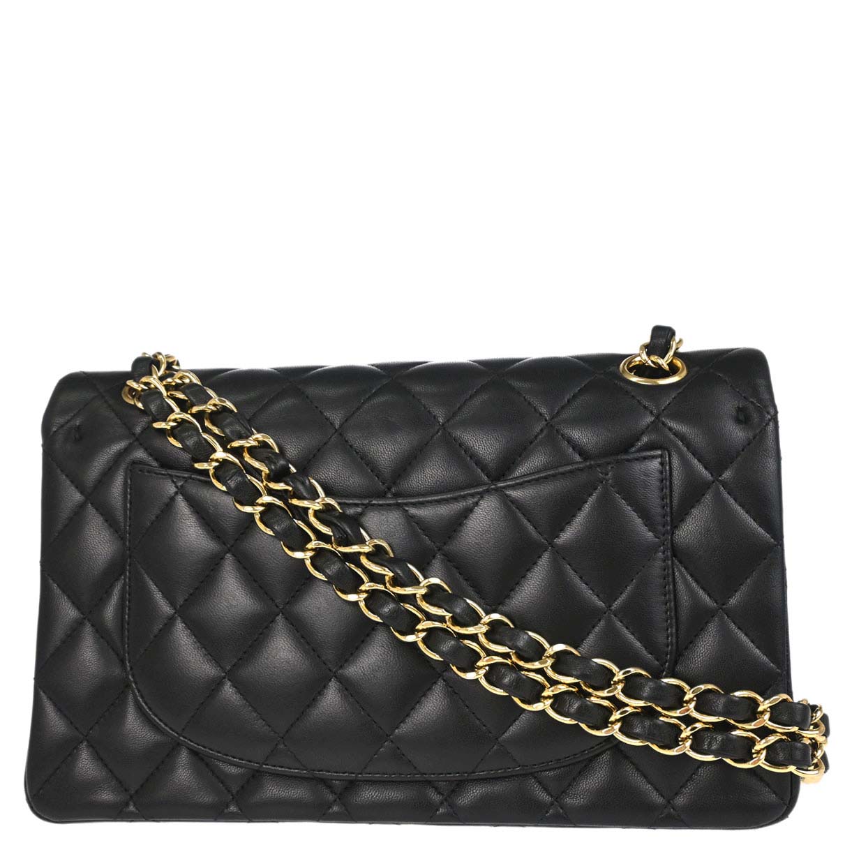 Chanel Black Lambskin Small Classic Double Flap Shoulder Bag