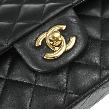 Chanel Black Lambskin Small Classic Double Flap Shoulder Bag