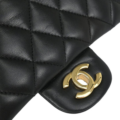 Chanel Black Lambskin Small Classic Double Flap Shoulder Bag