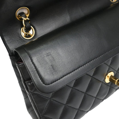 Chanel Black Lambskin Small Classic Double Flap Shoulder Bag
