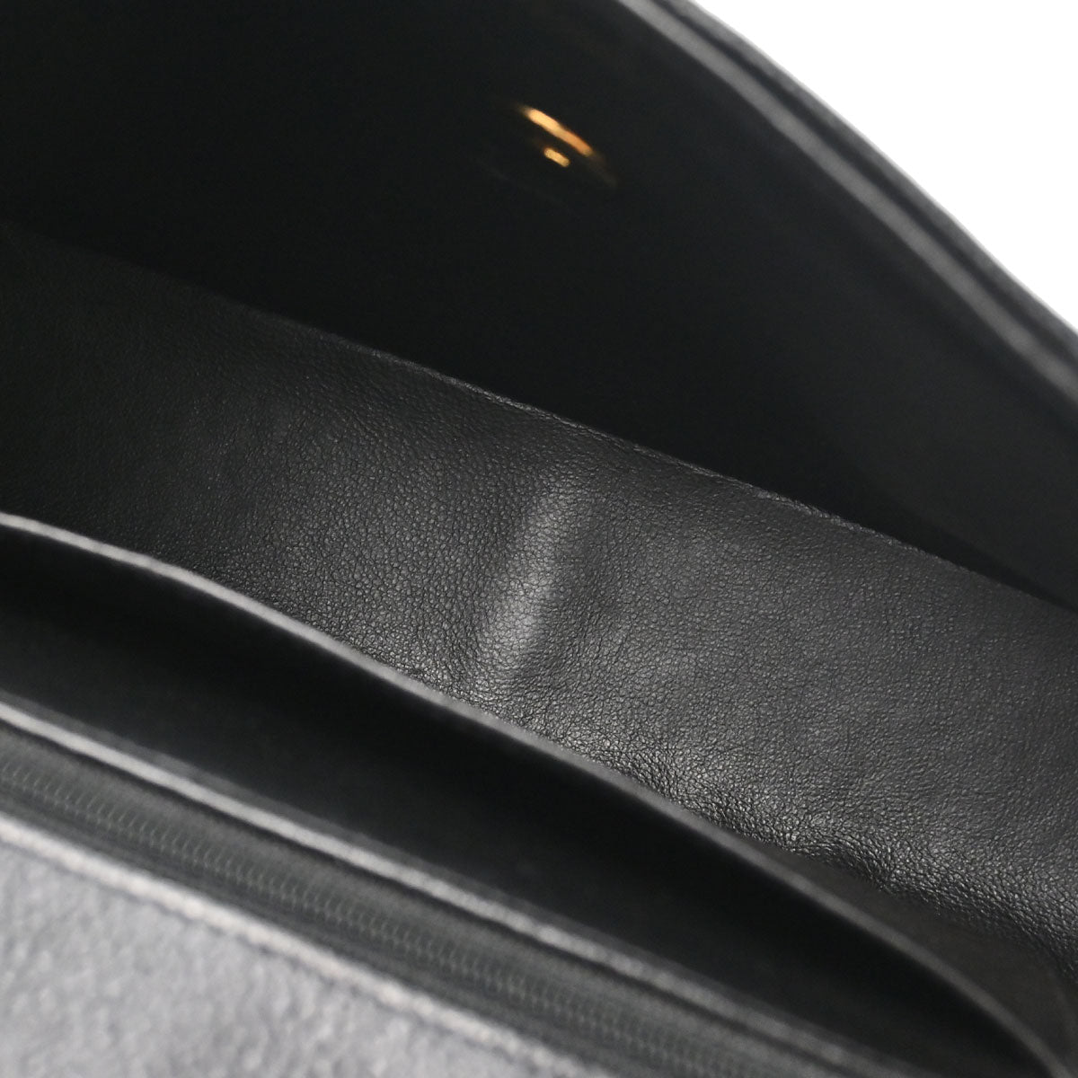 Chanel 1994-1996 Black Caviar Skin Mademoiselle Straight Flap Shoulder Bag