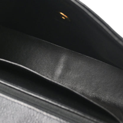 Chanel 1994-1996 Black Caviar Skin Mademoiselle Straight Flap Shoulder Bag