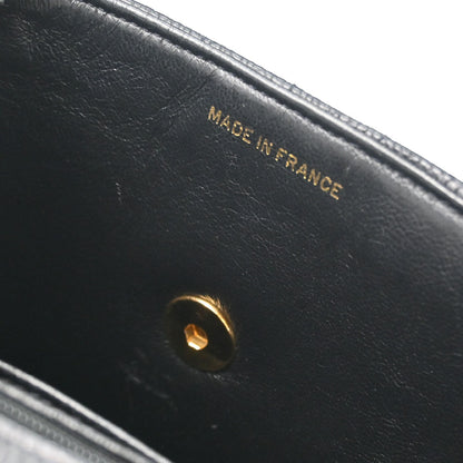 Chanel 1994-1996 Black Caviar Skin Mademoiselle Straight Flap Shoulder Bag