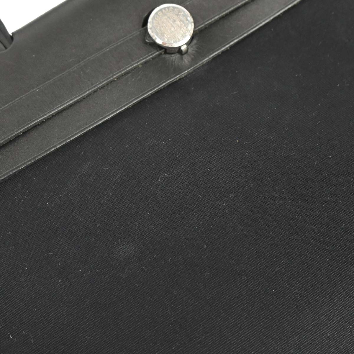 Hermes Beige Black Toile GM Officier Herbag PM 2 in 1 Handbag