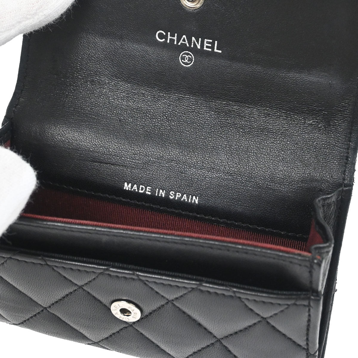 Chanel 2014-2015 Black Lambskin Coin Purse Wallet