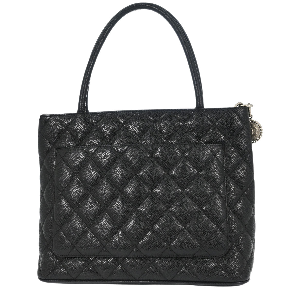 Chanel 2005-2006 Black Caviar Skin Medallion Tote Handbag
