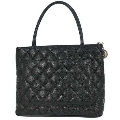 Chanel 2005-2006 Black Caviar Skin Medallion Tote Handbag