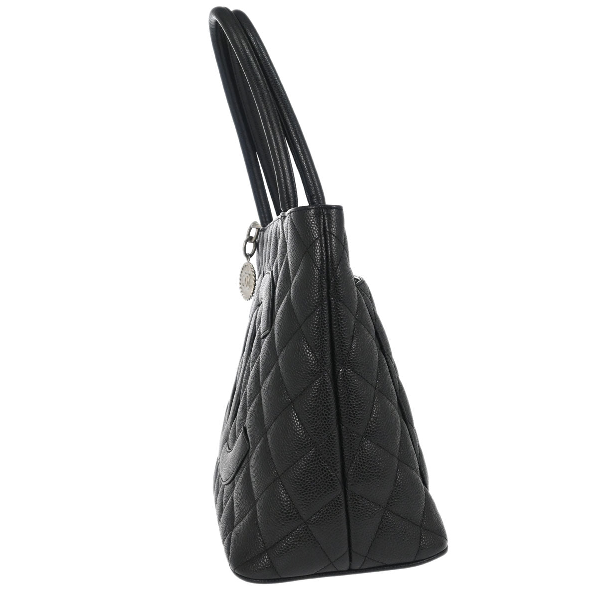 Chanel 2005-2006 Black Caviar Skin Medallion Tote Handbag